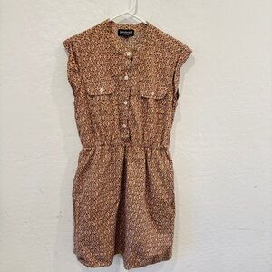 RARE Betabrand Poo Emoji Dress Womens Large All Over Print Shirtdress Mini